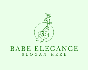 Elegant Hand Plant logo design