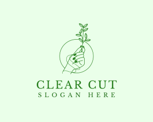 Elegant Hand Plant logo design