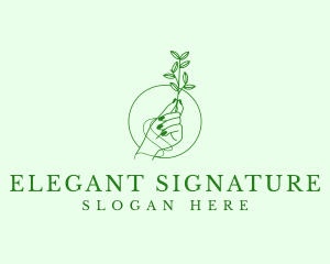 Elegant Hand Plant logo design