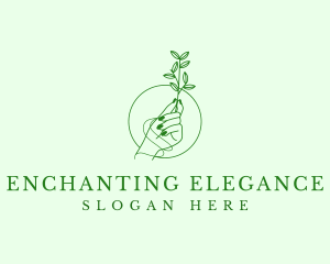 Elegant Hand Plant logo design