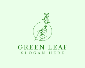 Elegant Hand Plant logo design