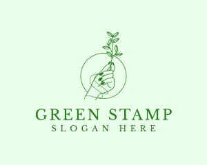 Elegant Hand Plant logo design