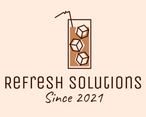 Iced Coffee Tea logo design