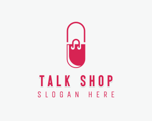 Pill Shopping Bag logo design