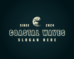 Beach Sea Wave logo design