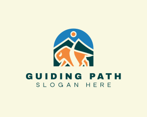 Bison Adventure Mountain Path logo design