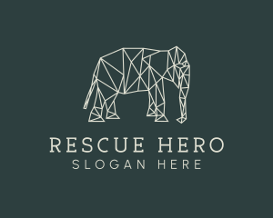 Geometric Animal Elephant logo design