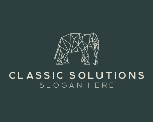 Geometric Animal Elephant logo design