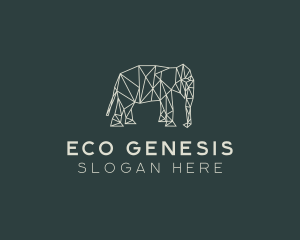 Geometric Animal Elephant logo design