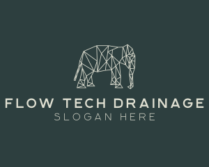 Geometric Animal Elephant logo design