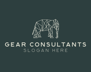 Geometric Animal Elephant logo design