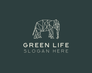 Geometric Animal Elephant logo design