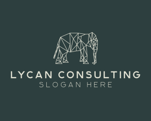 Geometric Animal Elephant logo design