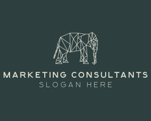 Geometric Animal Elephant logo design