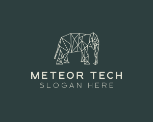 Geometric Animal Elephant logo design