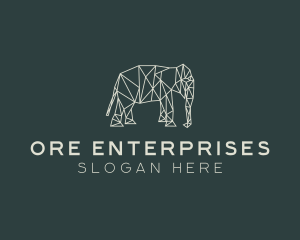 Geometric Animal Elephant logo design