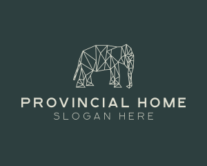 Geometric Animal Elephant logo design