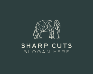 Geometric Animal Elephant logo design