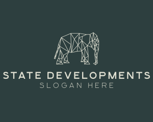 Geometric Animal Elephant logo design