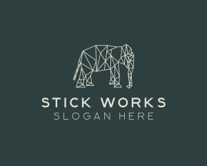 Geometric Animal Elephant logo design