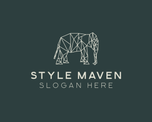 Geometric Animal Elephant logo design