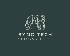 Geometric Animal Elephant logo design