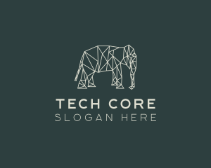 Geometric Animal Elephant logo design