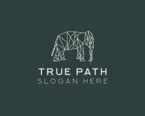 Geometric Animal Elephant logo design