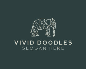 Geometric Animal Elephant logo design