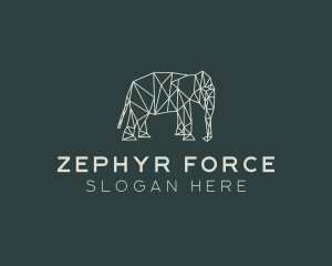 Geometric Animal Elephant logo design