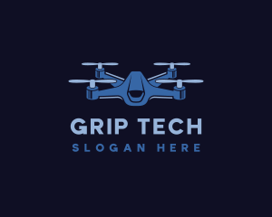 Quadcopter Drone Tech logo design