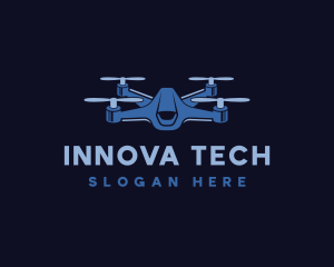 Quadcopter Drone Tech logo design