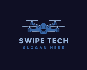 Quadcopter Drone Tech logo design