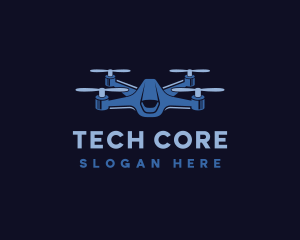 Quadcopter Drone Tech logo design