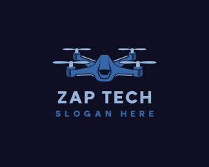 Quadcopter Drone Tech logo design