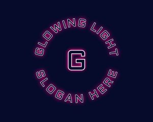 Neon Glow Lettermark logo design