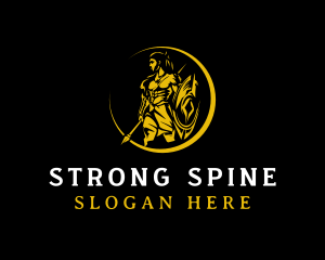 Spear Shield Warrior logo design