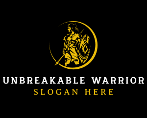 Spear Shield Warrior logo design