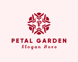 Flower Embroidery Wreath Garland logo design