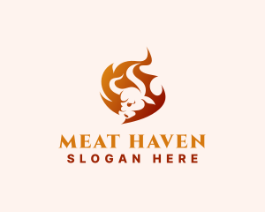 Cow Steak Barbecue logo design