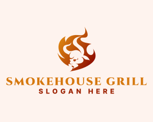 Cow Steak Barbecue logo design