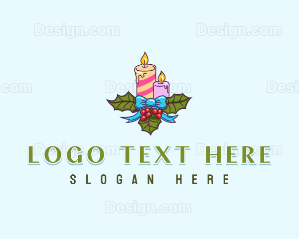 Candle Ribbon Ornament Logo