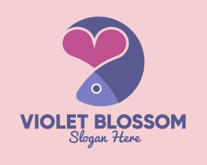 Violet Fish Heart logo design