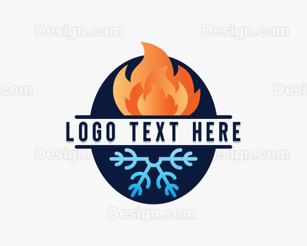 Fire Snowflake HVAC Logo