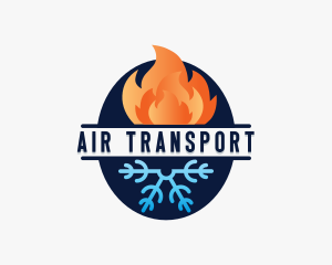 Fire Snowflake HVAC logo design