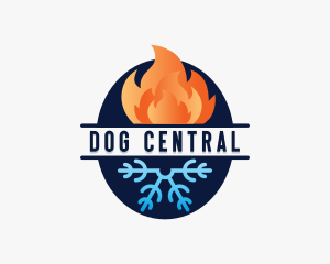 Fire Snowflake HVAC logo design