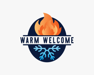 Fire Snowflake HVAC logo design