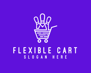 Bowling Shopping Cart logo design