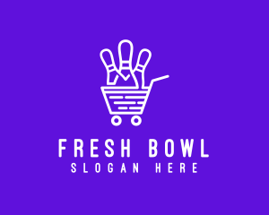 Bowling Shopping Cart logo design