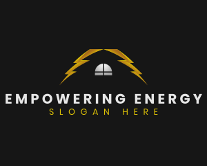 Lightning House Electricity logo design